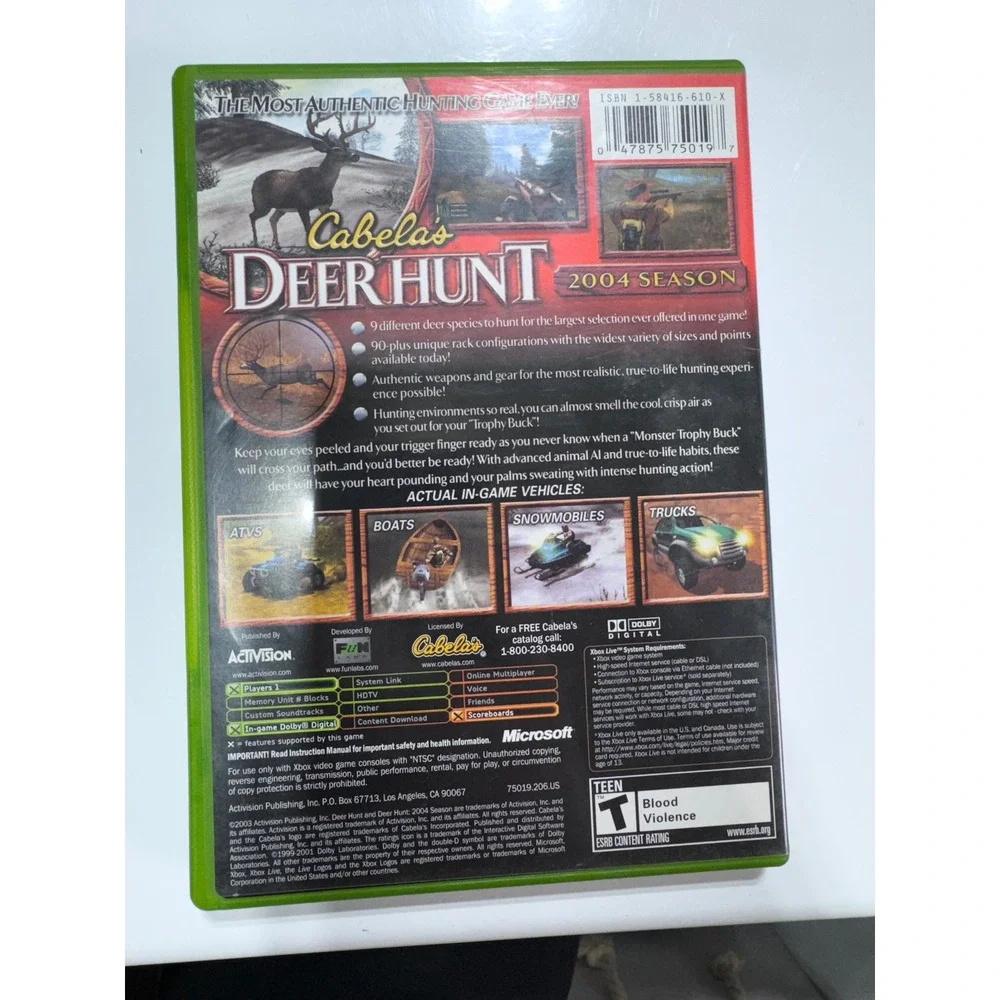 Cabela's Deer Hunt 2004 Season Video Game Xbox Original Hunting Simulator Tested
